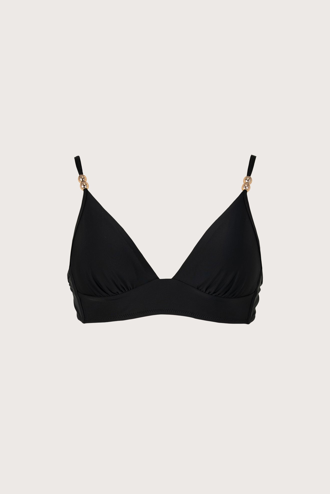 Top Triángulo Faja Detalles Metálicos Negro