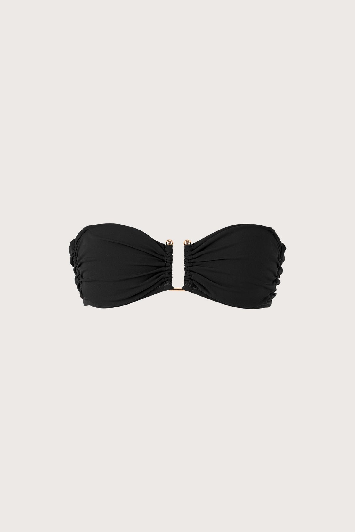 Top Bandeau U Negro Bordado