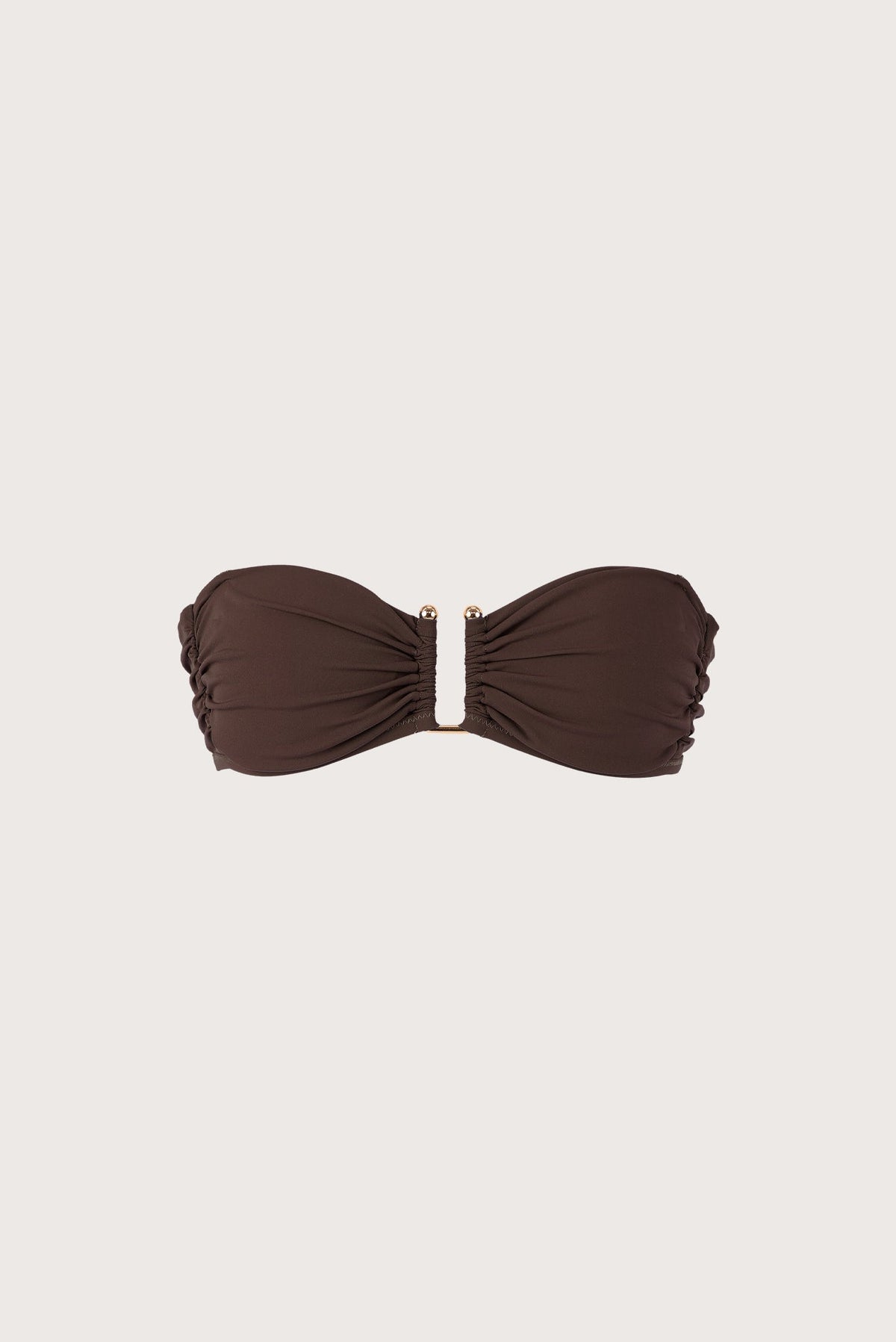 Top Bandeau U Chocolate Bordado