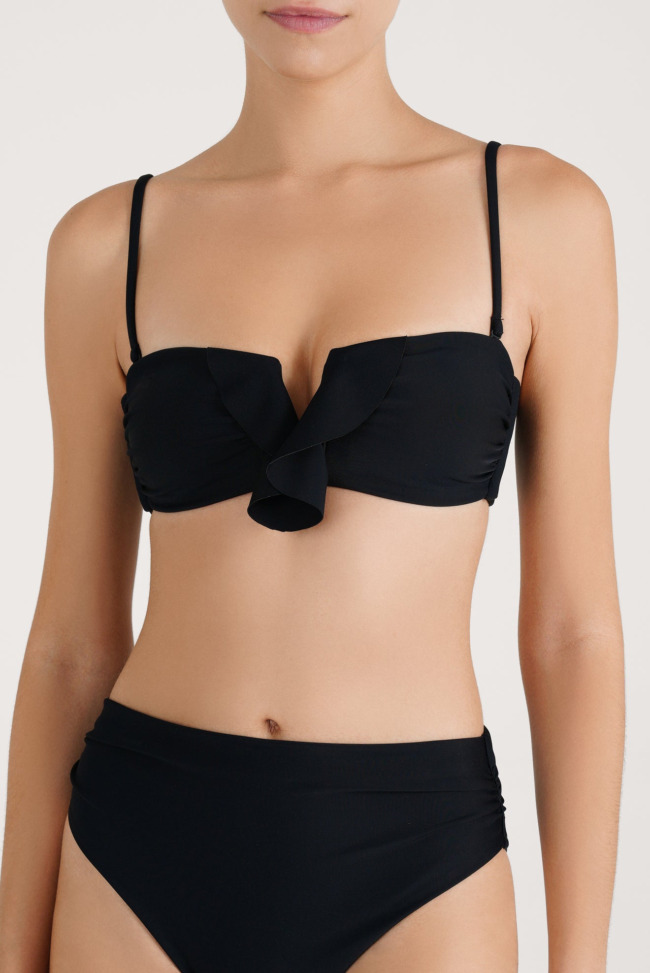 Top Bandeau U Volado Negro