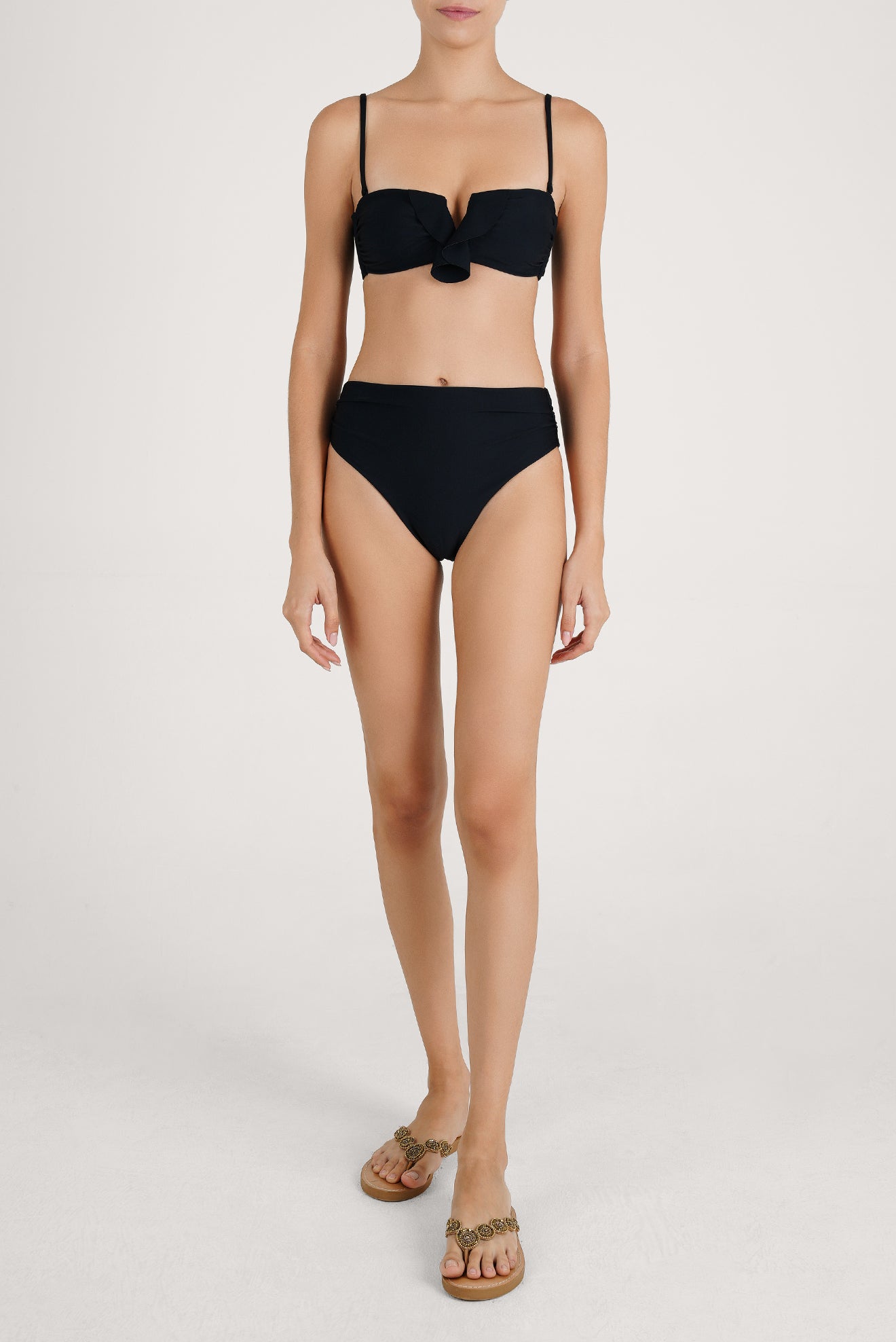 Top Bandeau U Volado Negro