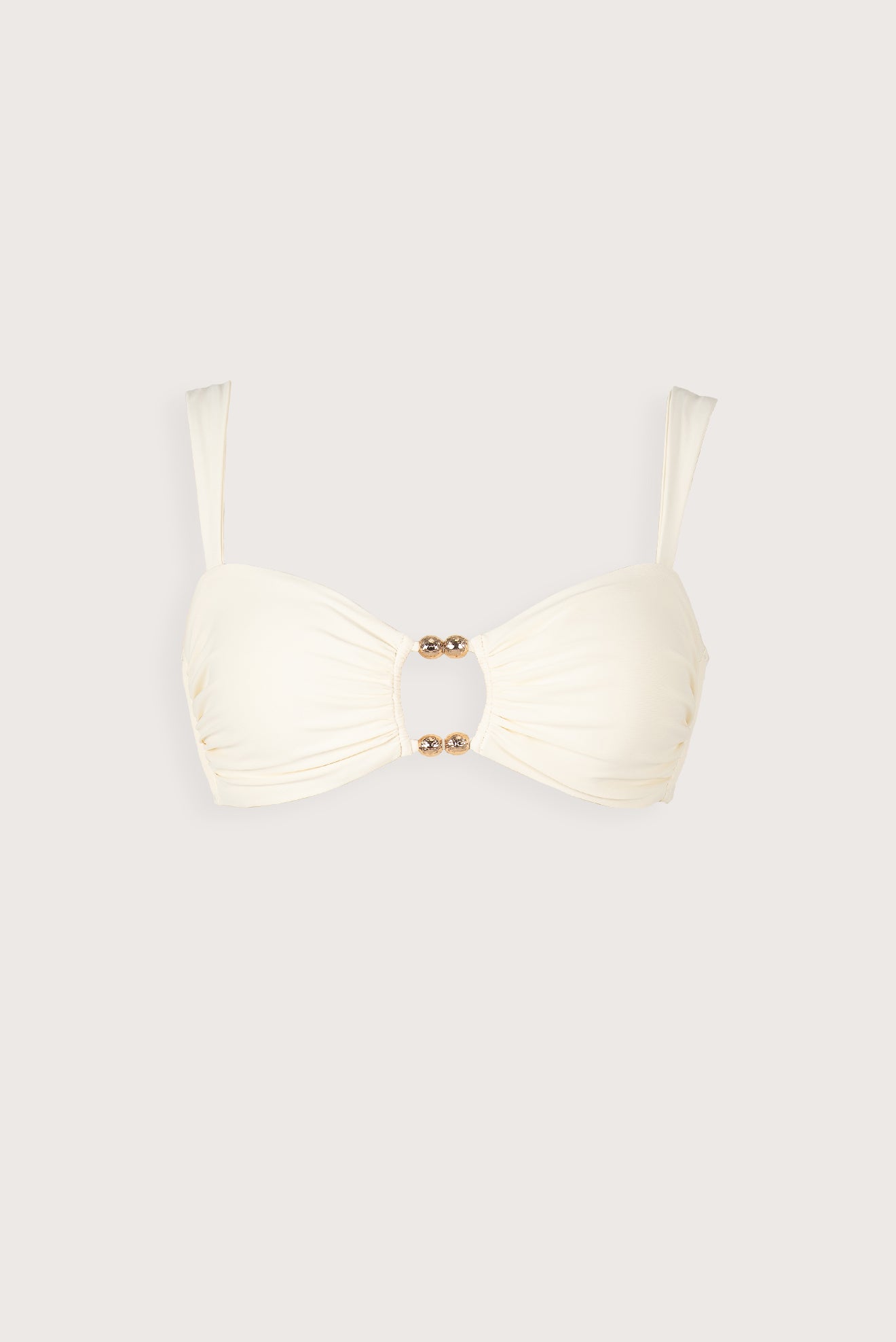 Top Bandeau Detalles Metalicos Crema