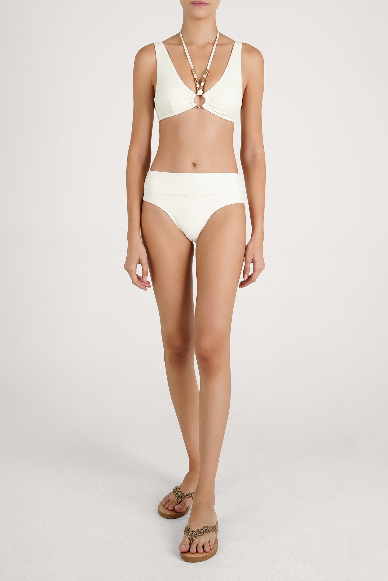 Top Bandeau Accesorio Crema