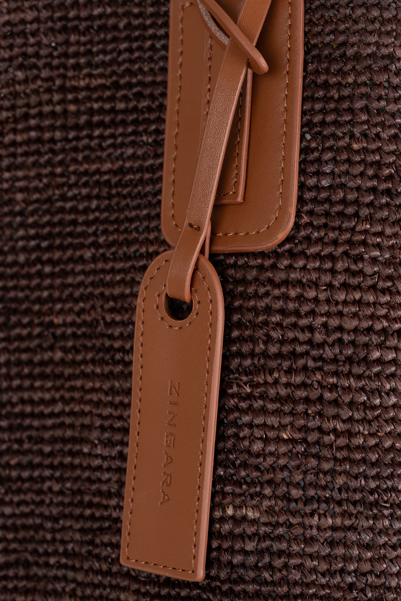 Classic Raffia Tote Bag in Brown