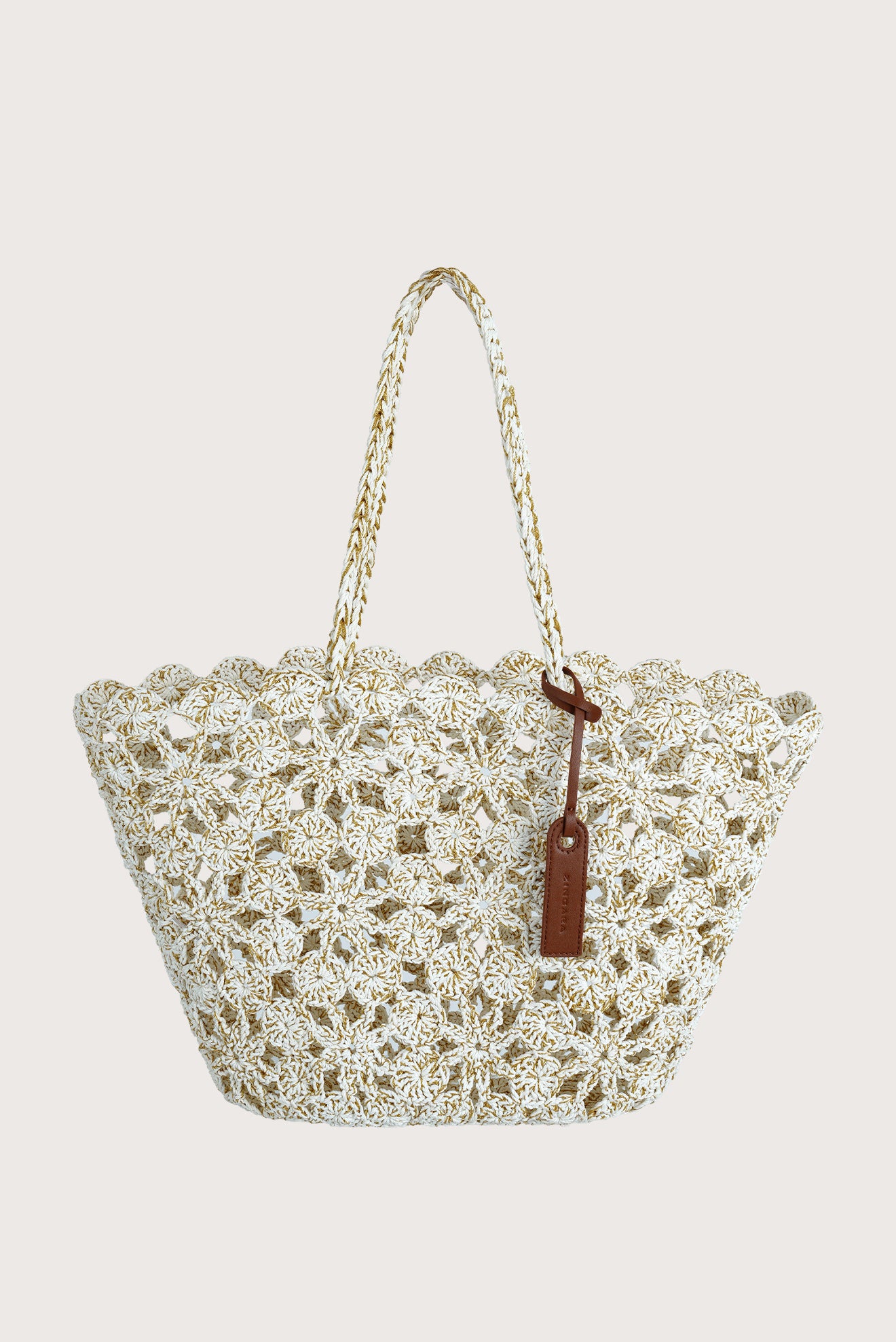 FLOWERS CROCHET WHITE BAG