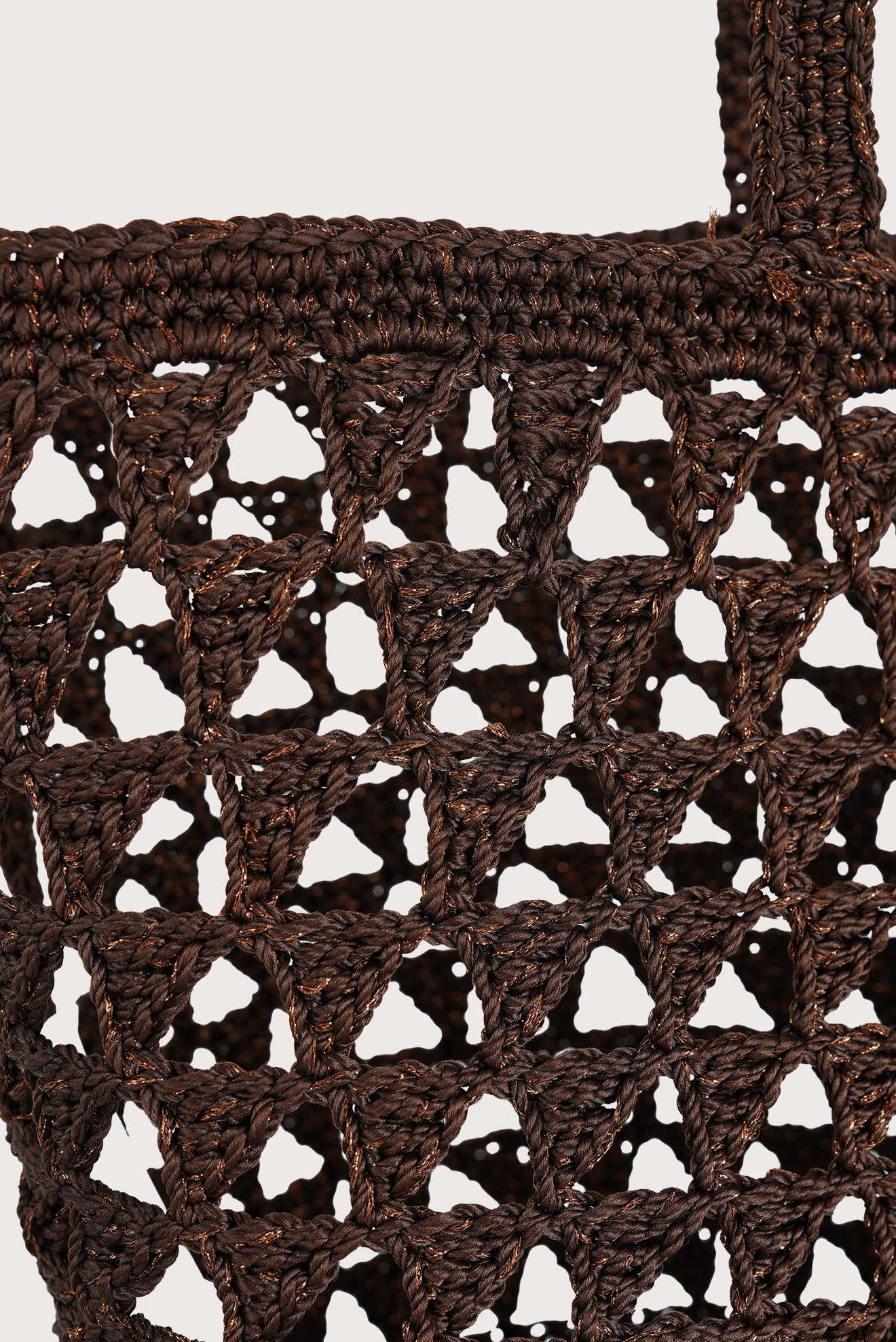 Crochet Triangle Basket Brown