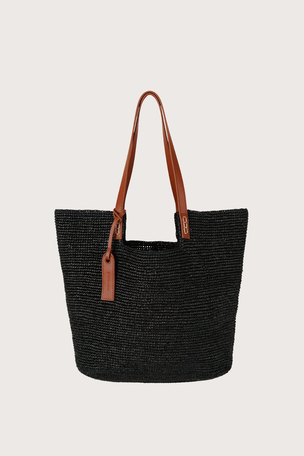 Black Raffia Tote Bag