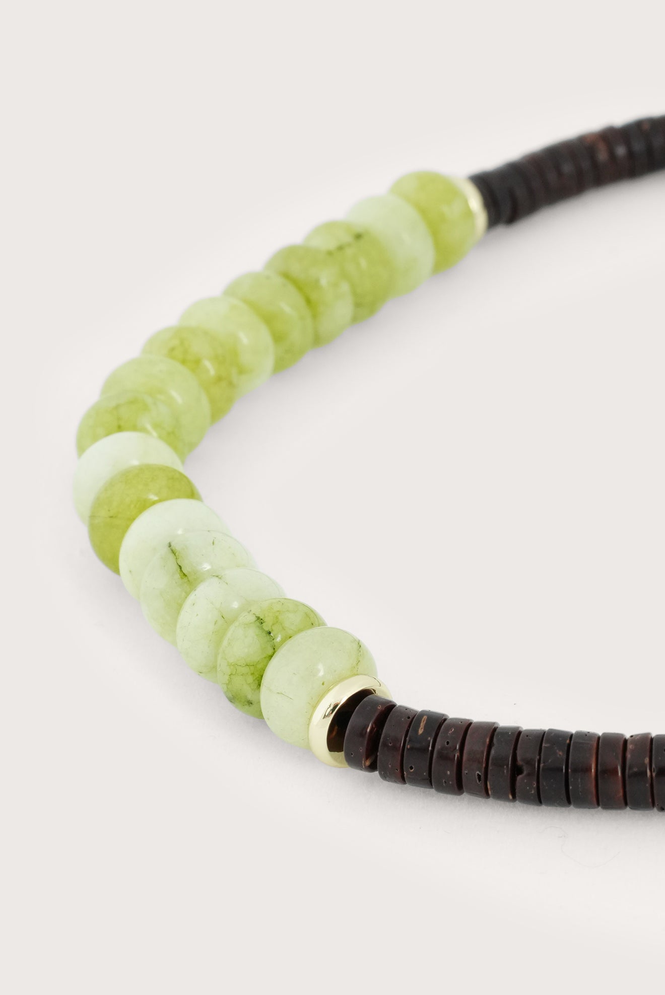 Lime Stone Necklace Woven Botanical Style