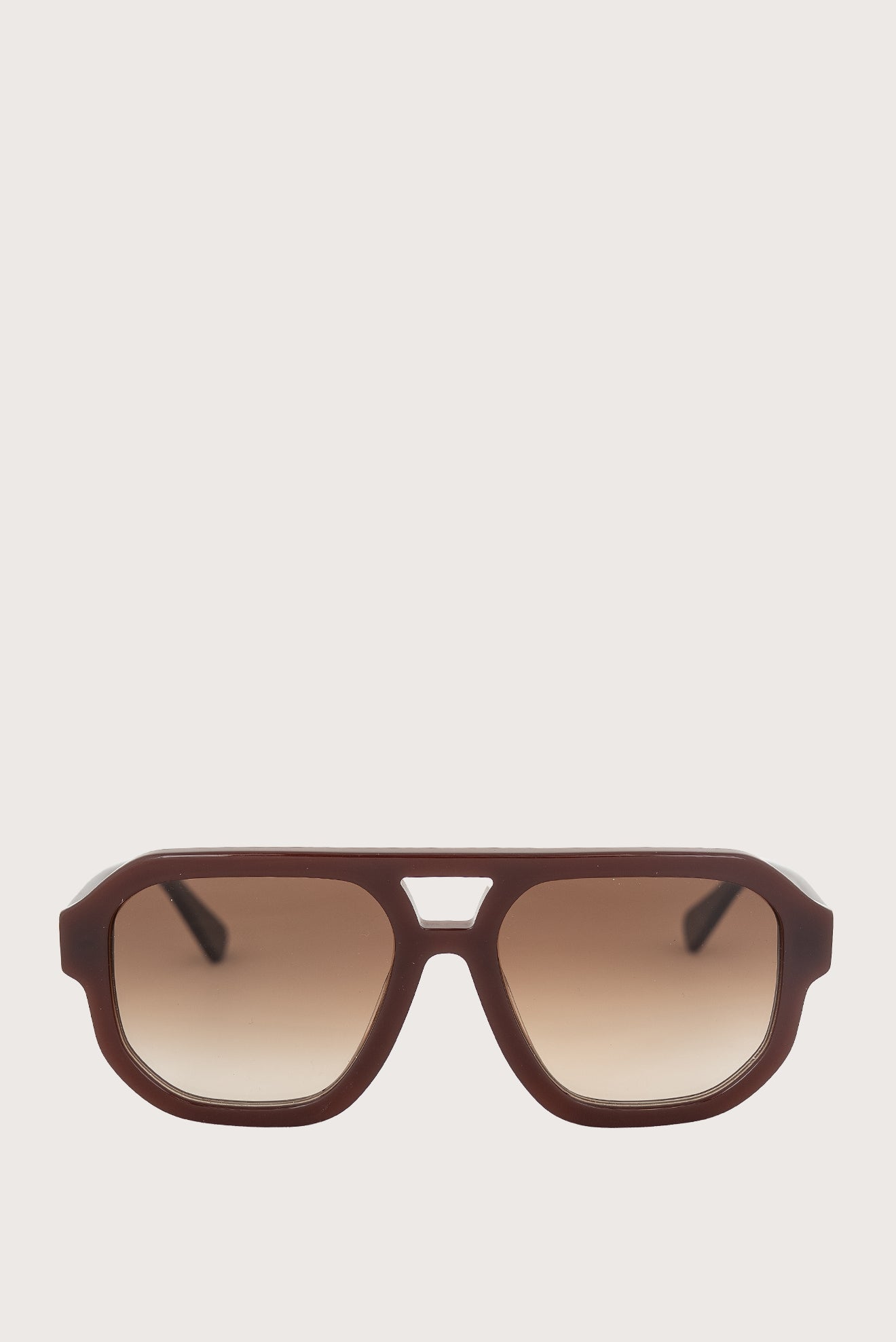 Brown Tortoiseshell Sunglasses with Double-Bridge Design Tortoise Double Bridge Square Geometric Tinted Sunglasses  main image 4