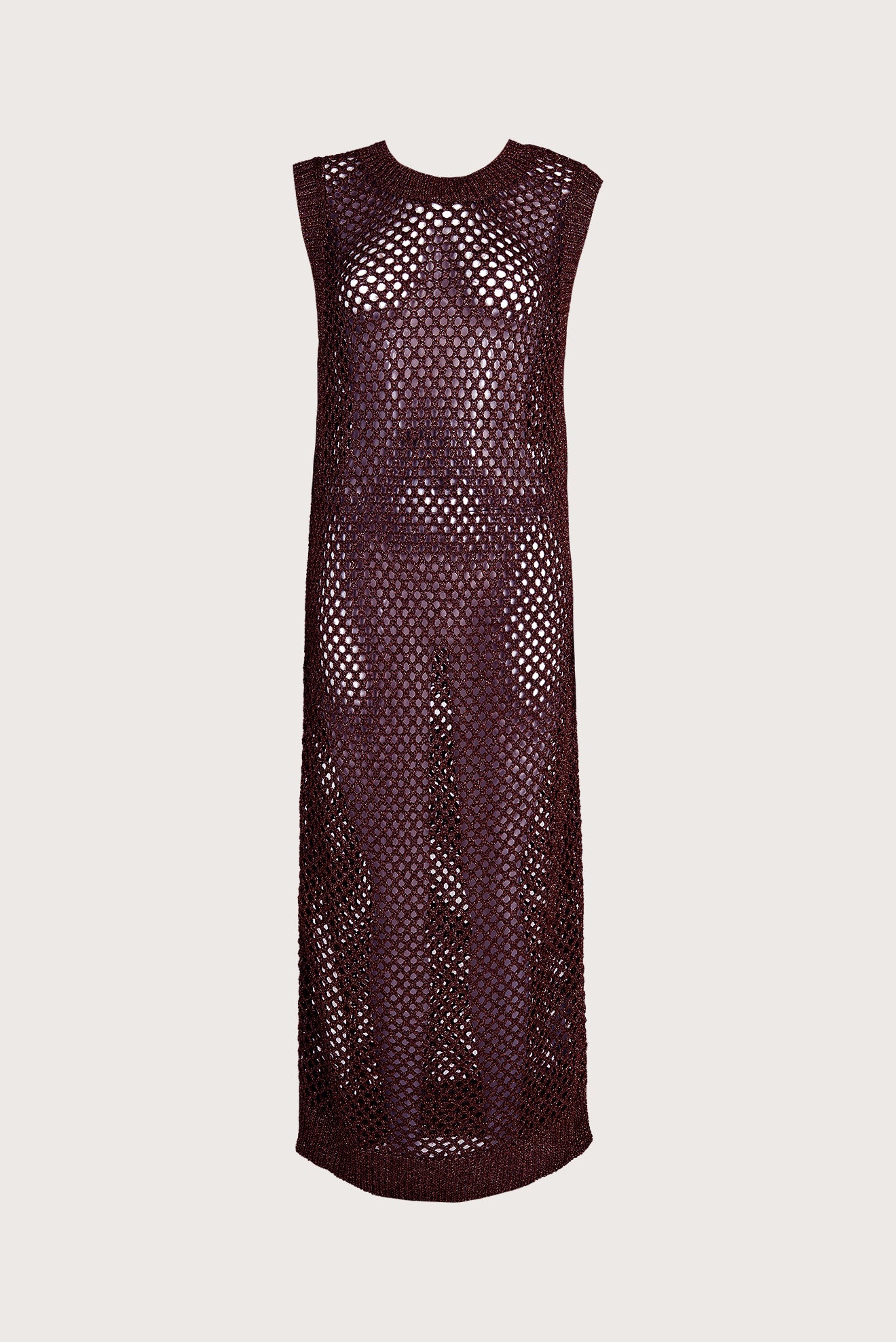 Burgundy Long Openwork Dress Do Reis