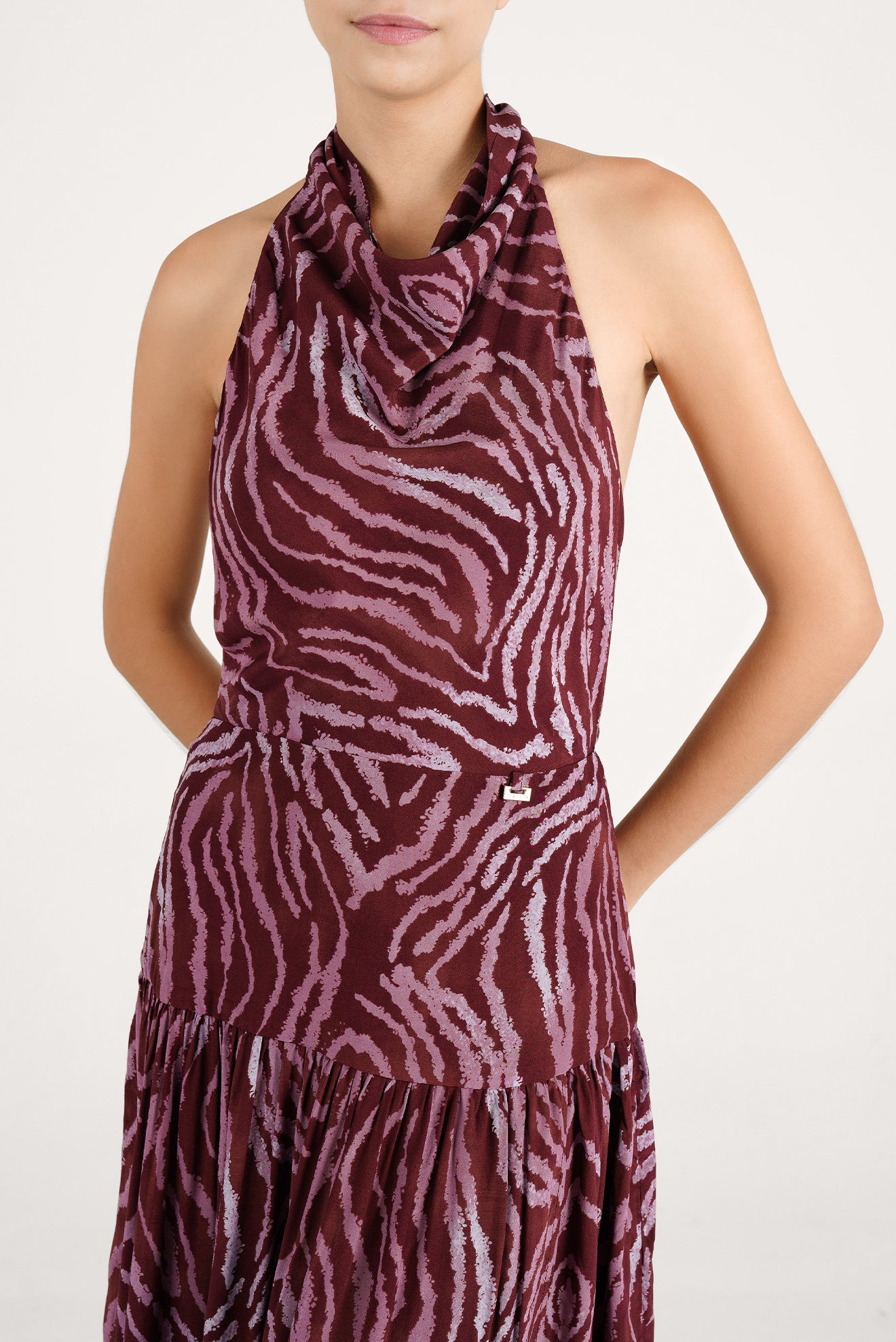 Zafira Long Halter Dress