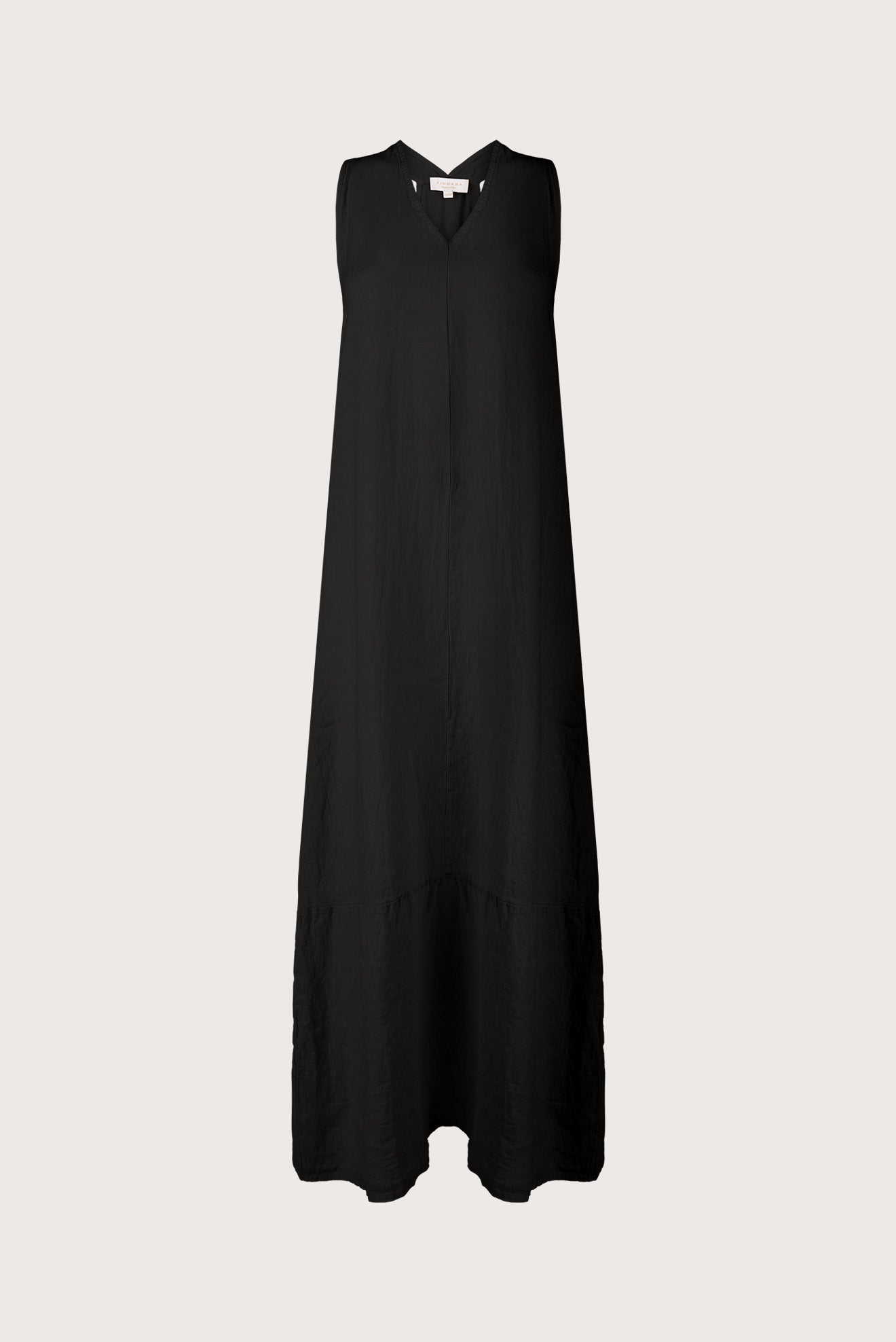 Vestido Largo Lino Twist Negro, vista frontal
