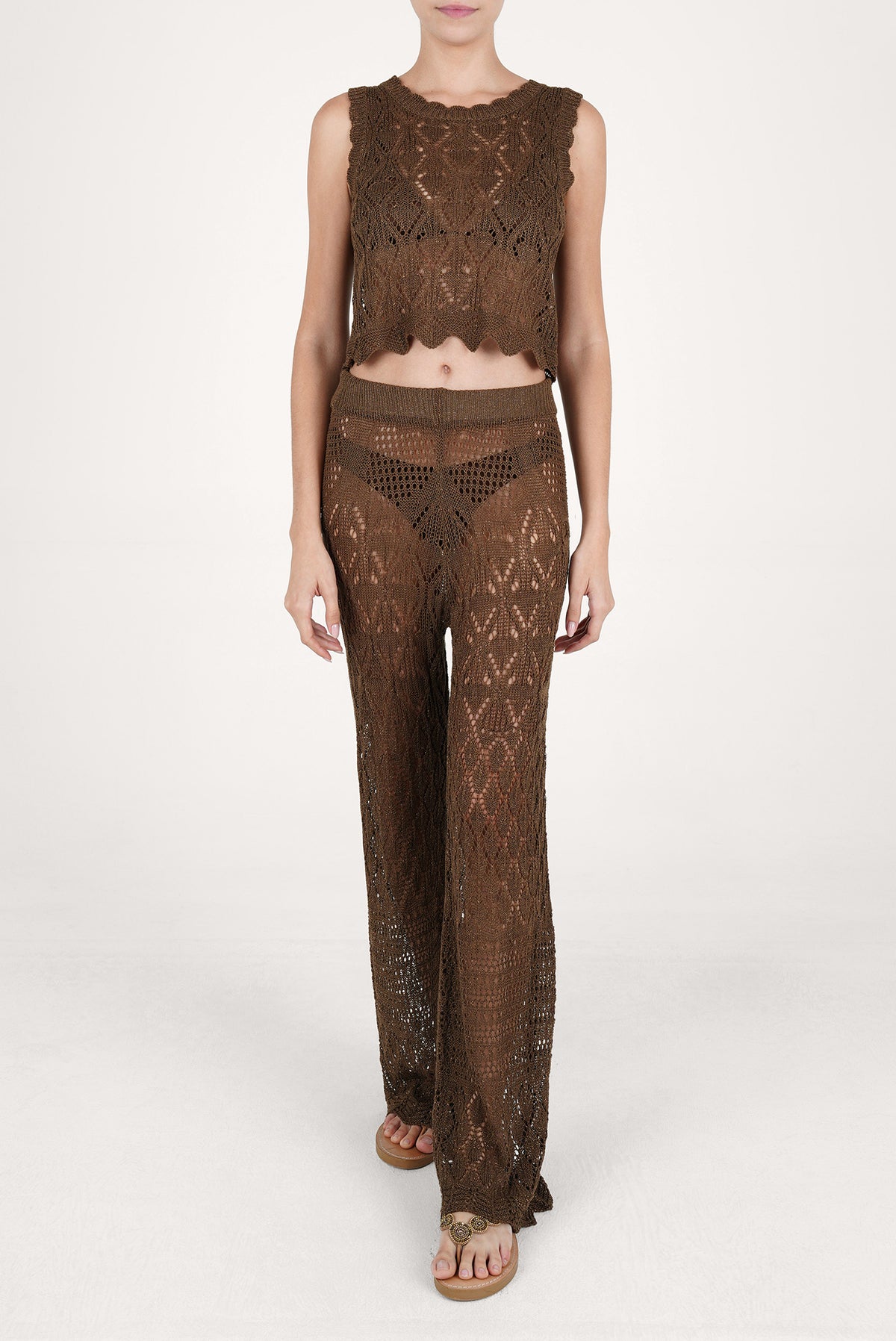 Caraiba Crochet Top Brown