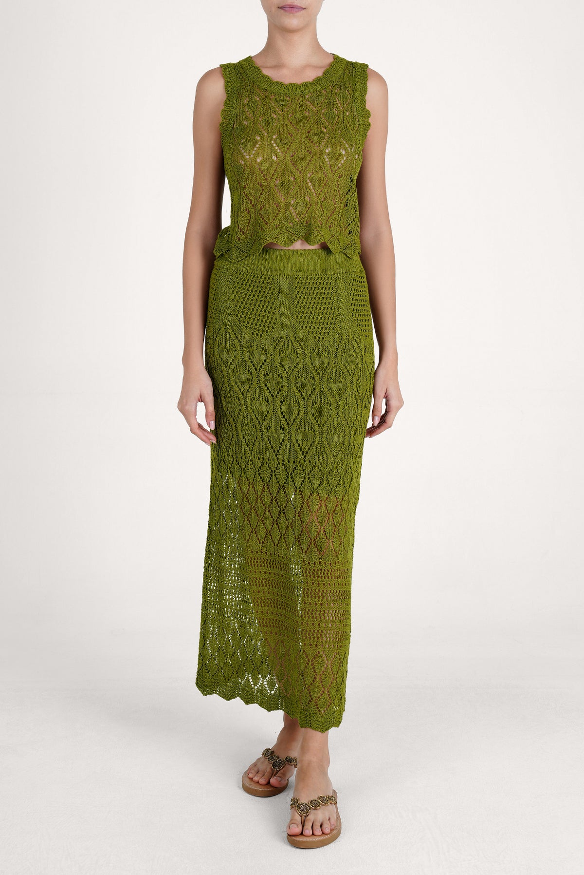 Caraiba Crochet Top Green