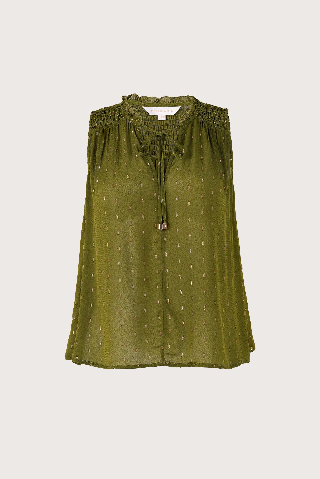 Green Sabia Top Blouse - Fluid Design and Freshness