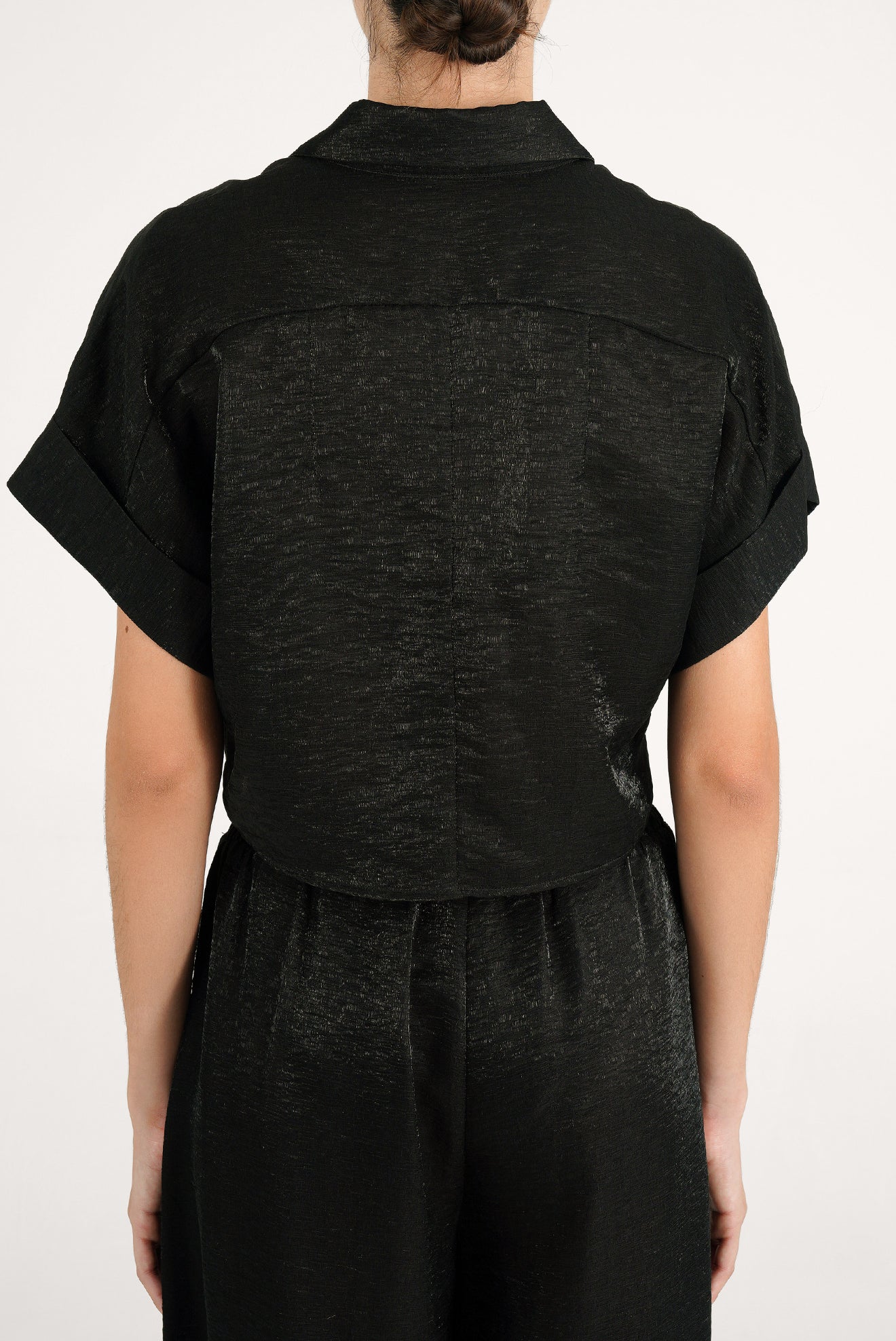 Camisa Crop Ilhabela Shine Negro