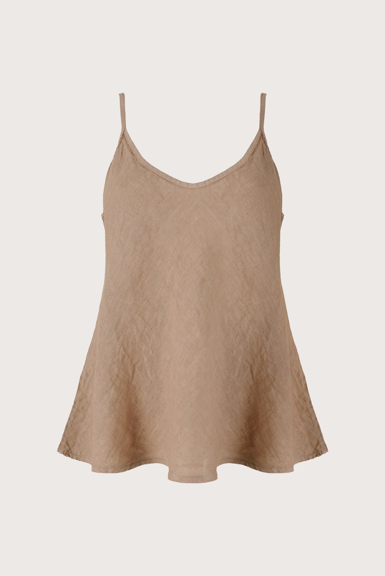Blusa Lino Tirantes Beige, vista frontal
