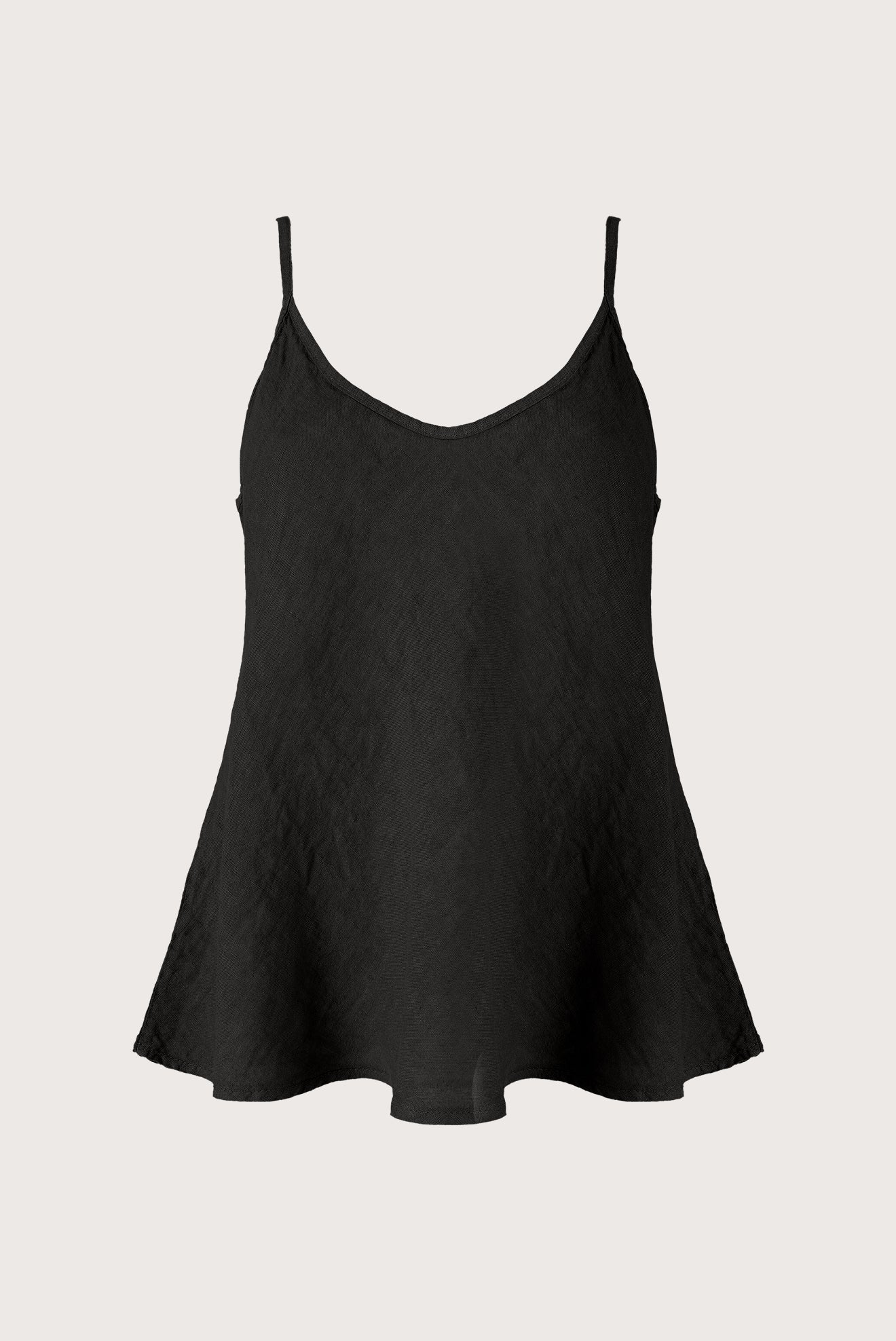 Blusa Lino Tirantes Negro, vista frontal