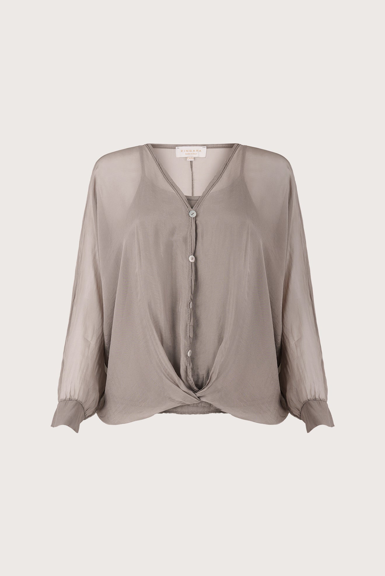 Camisa Botones Seda Fango, vista frontal