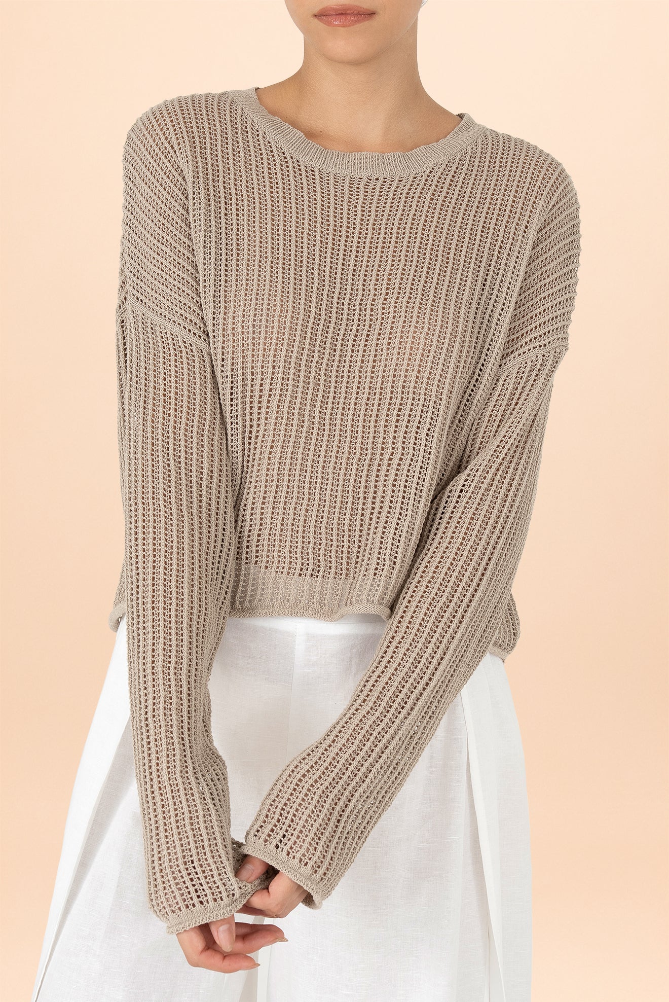 Suéter Perla Calado Gris