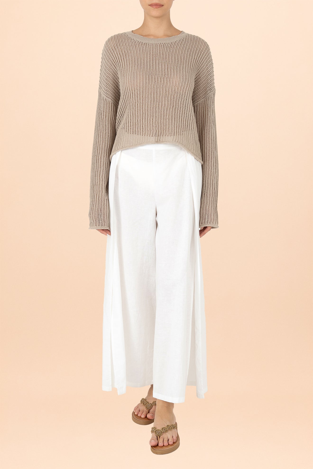 Suéter Perla Calado Gris