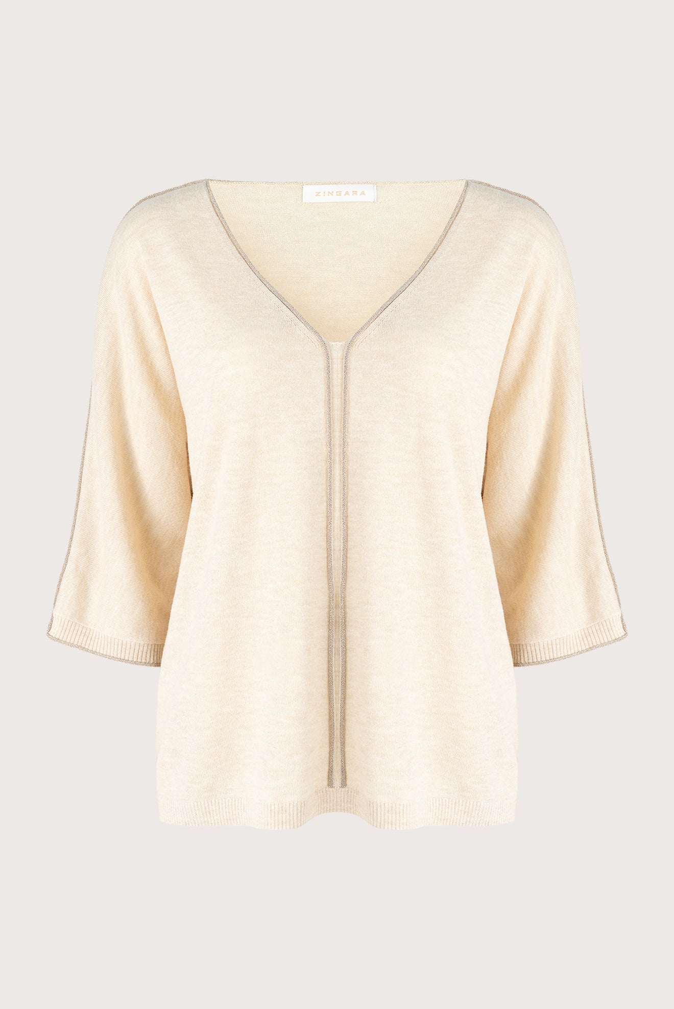 Suéter Perla Cuello V Crema