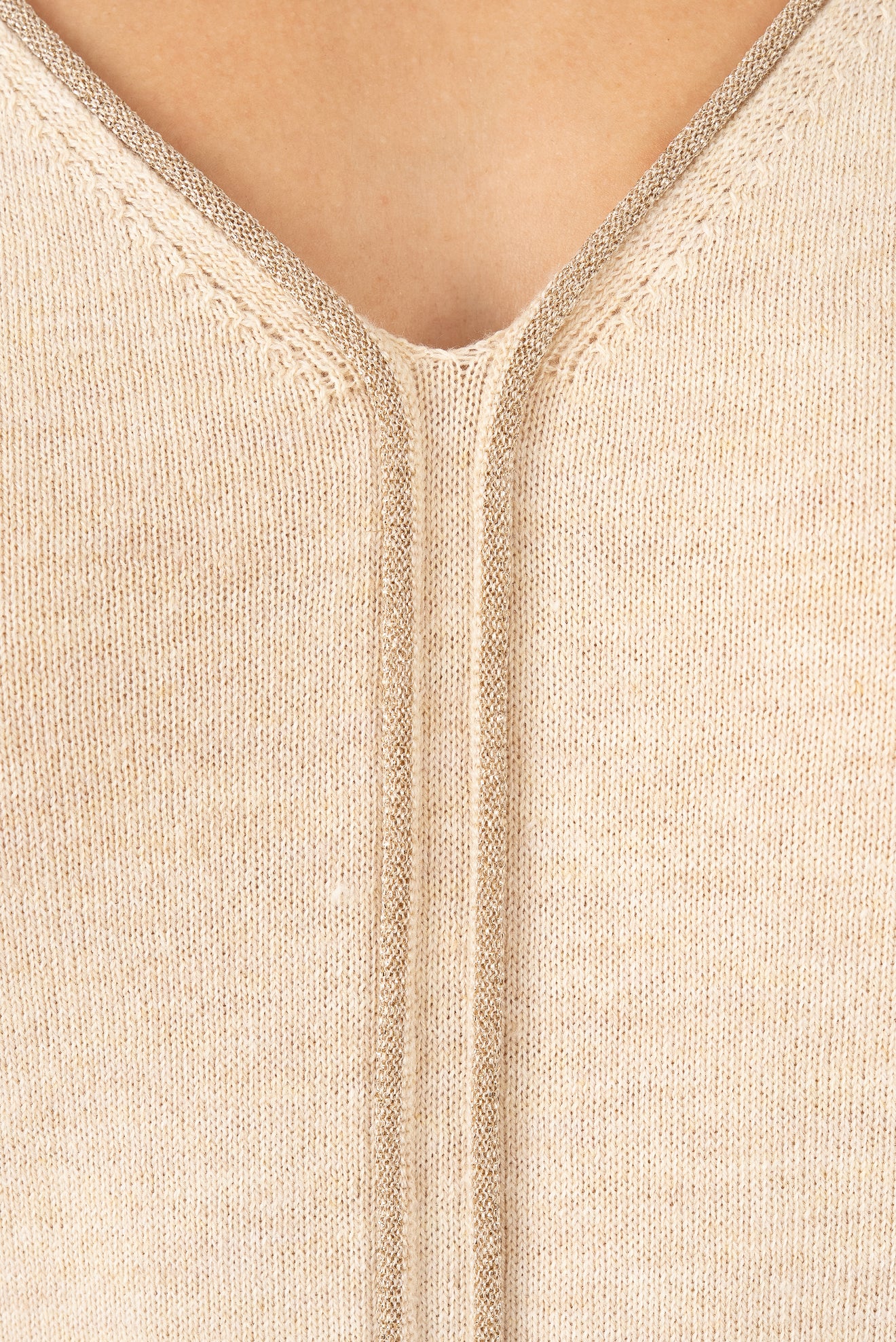 Suéter Perla Cuello V Crema