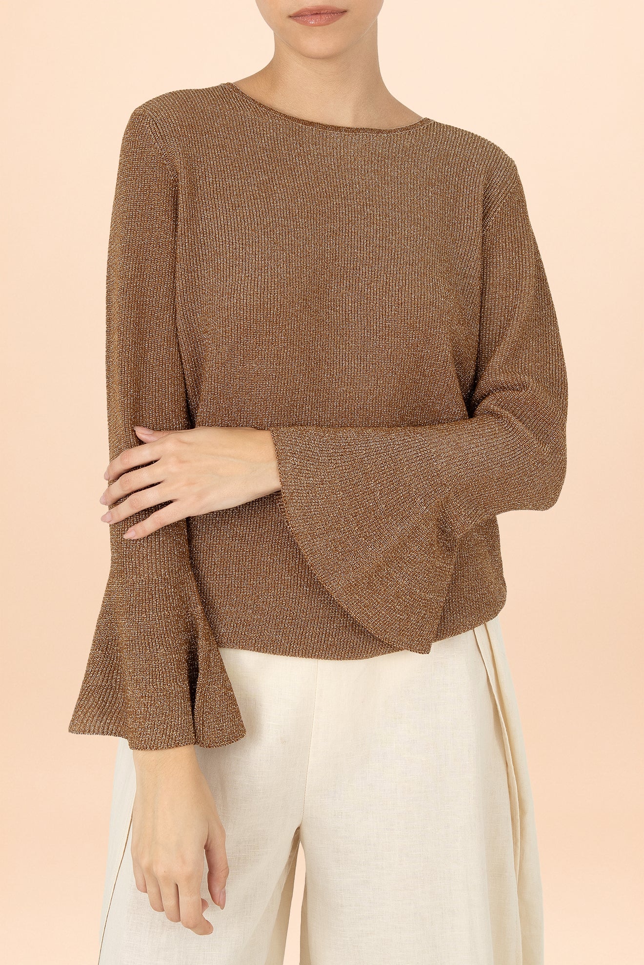 Suéter Perla Cuello Perkins Dorado