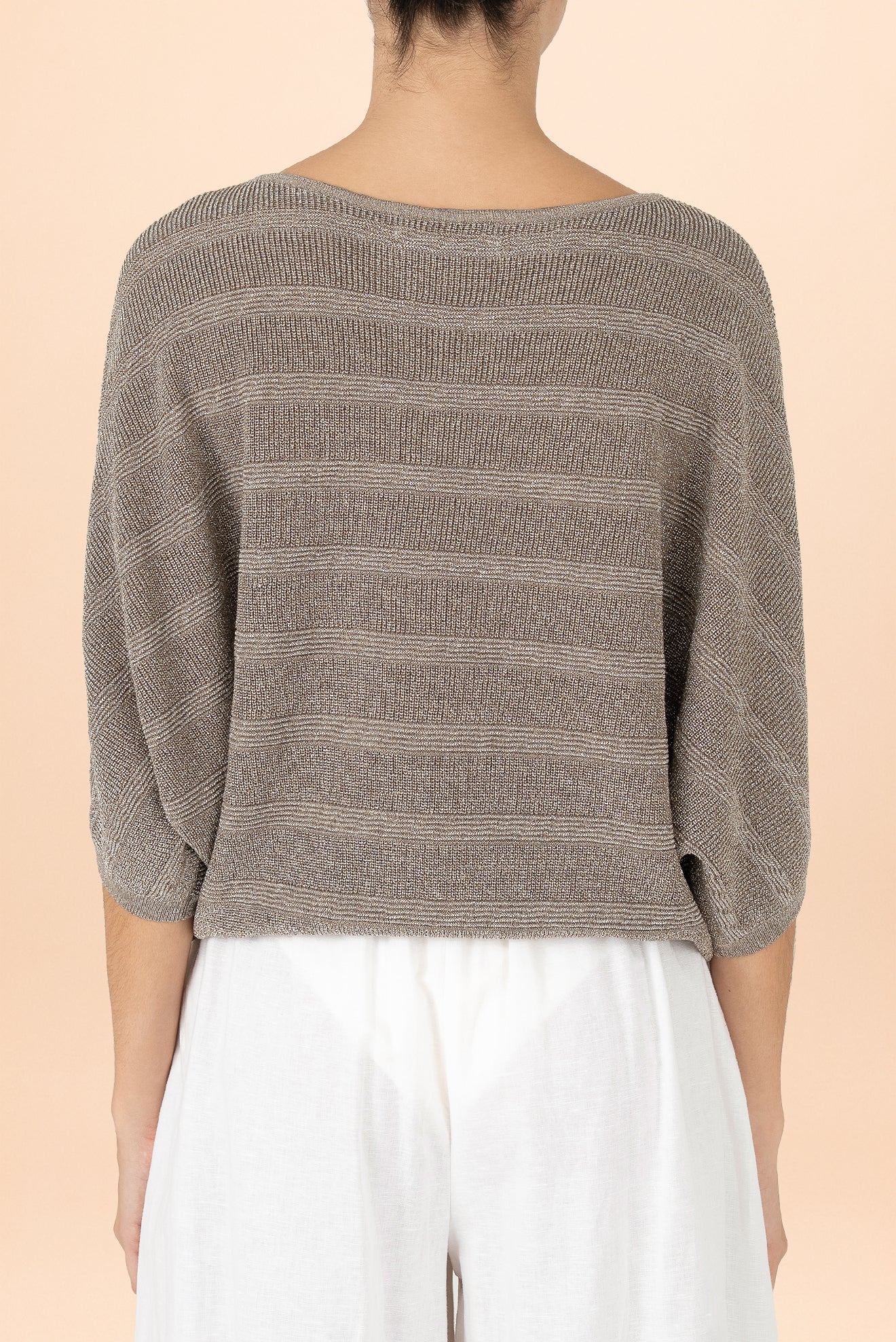 Suéter Perla Lurex Stripe Gris