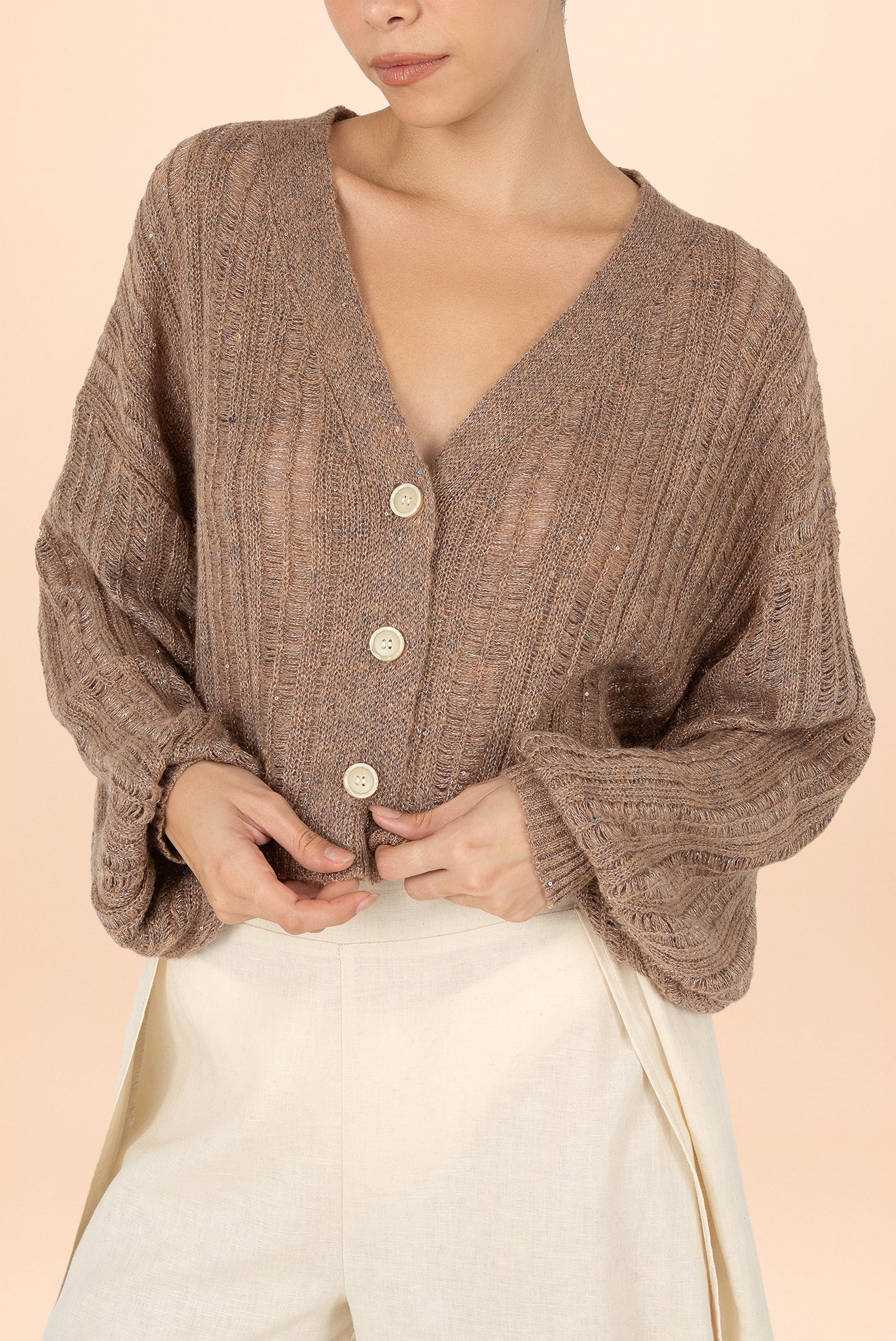 Cardigan Perla Mauve