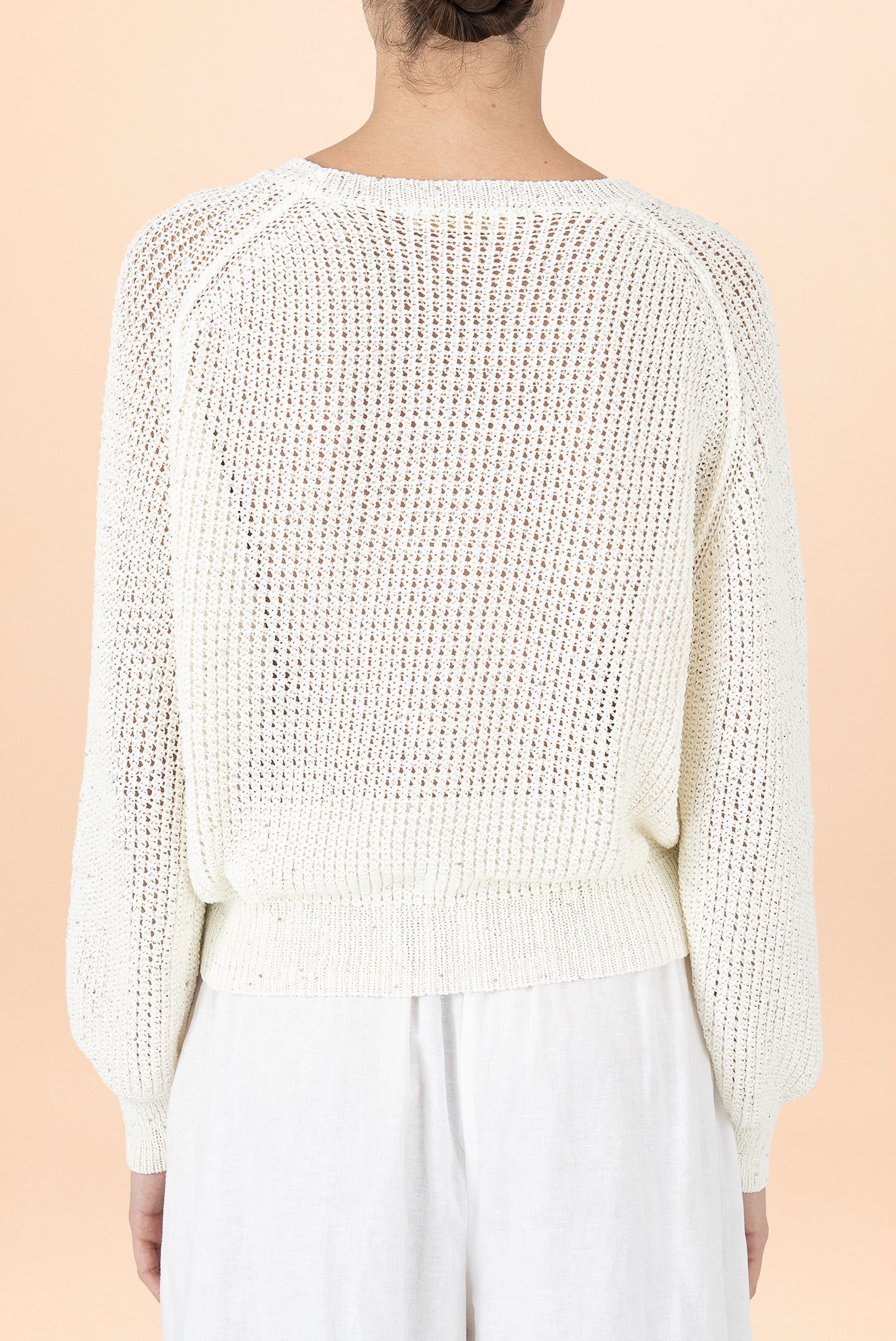 Lorena  Shine White Sweater