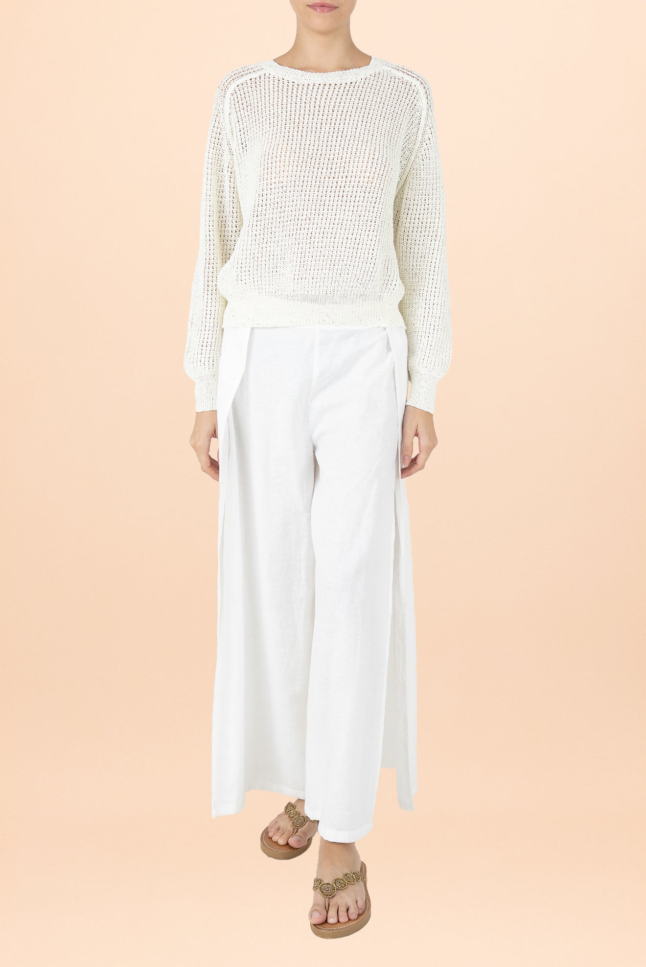 Lorena  Shine White Sweater