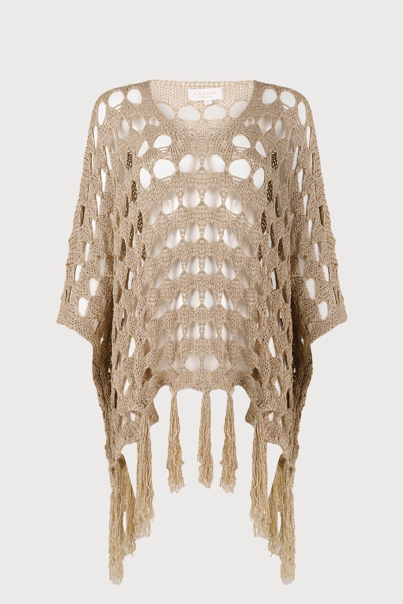 Poncho flecos amira dorado