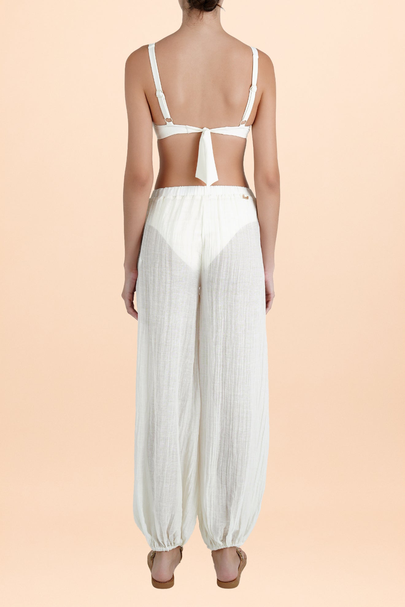 PANTALON ALADIN GAUZE, IVORY, 02