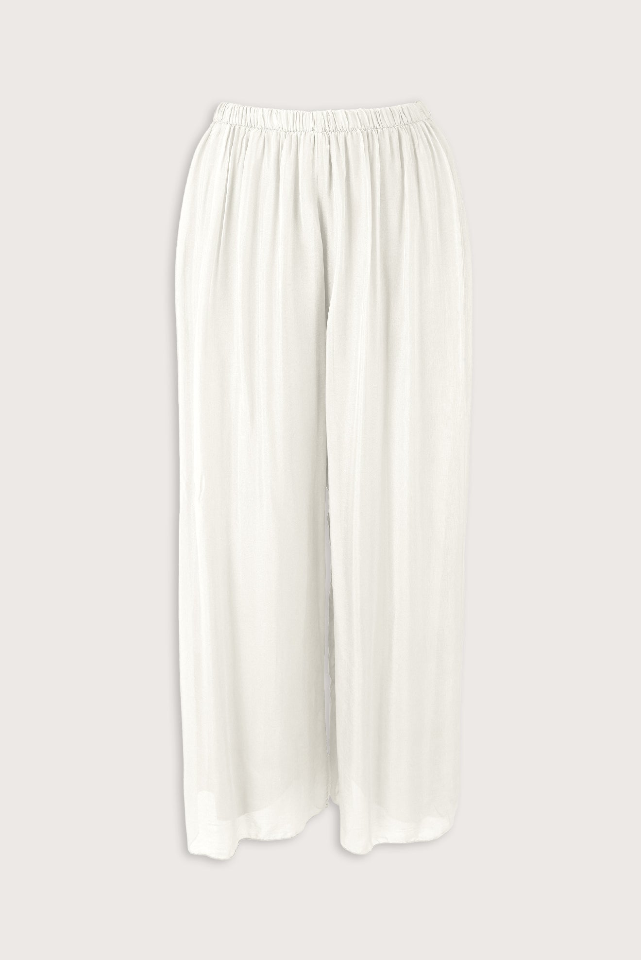 Pantalon Amplio Seda Crema, vista frontal