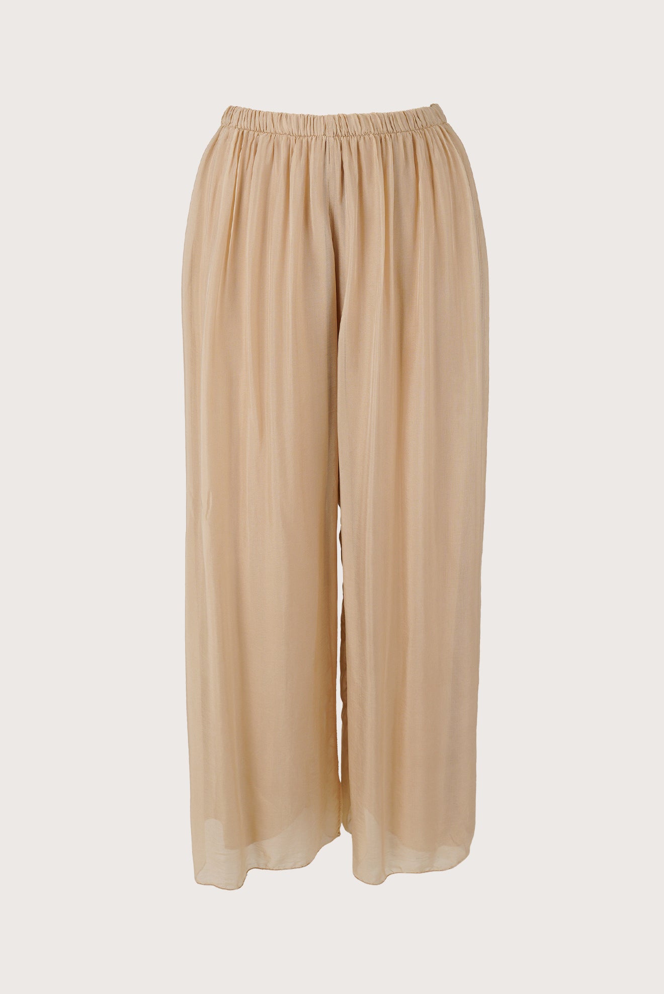 Pantalon Amplio Seda Camel, vista frontal