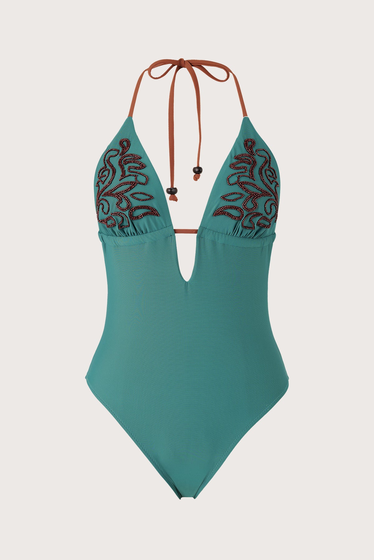 Entero Halter Con Cuentas Mirage Solid — foto 1