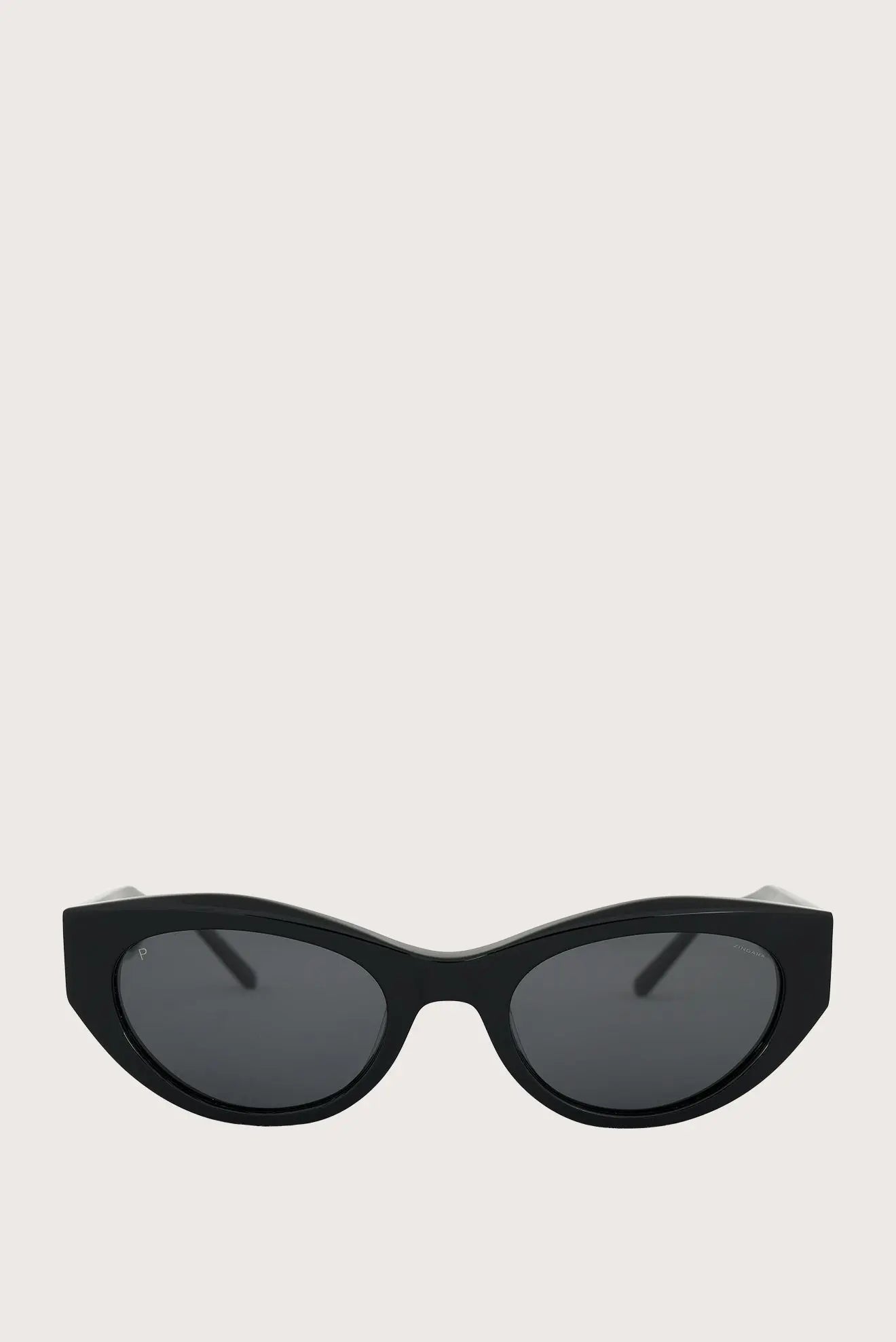 Black Cat Eye Glasses - Solid Lenses - Shiny Frame