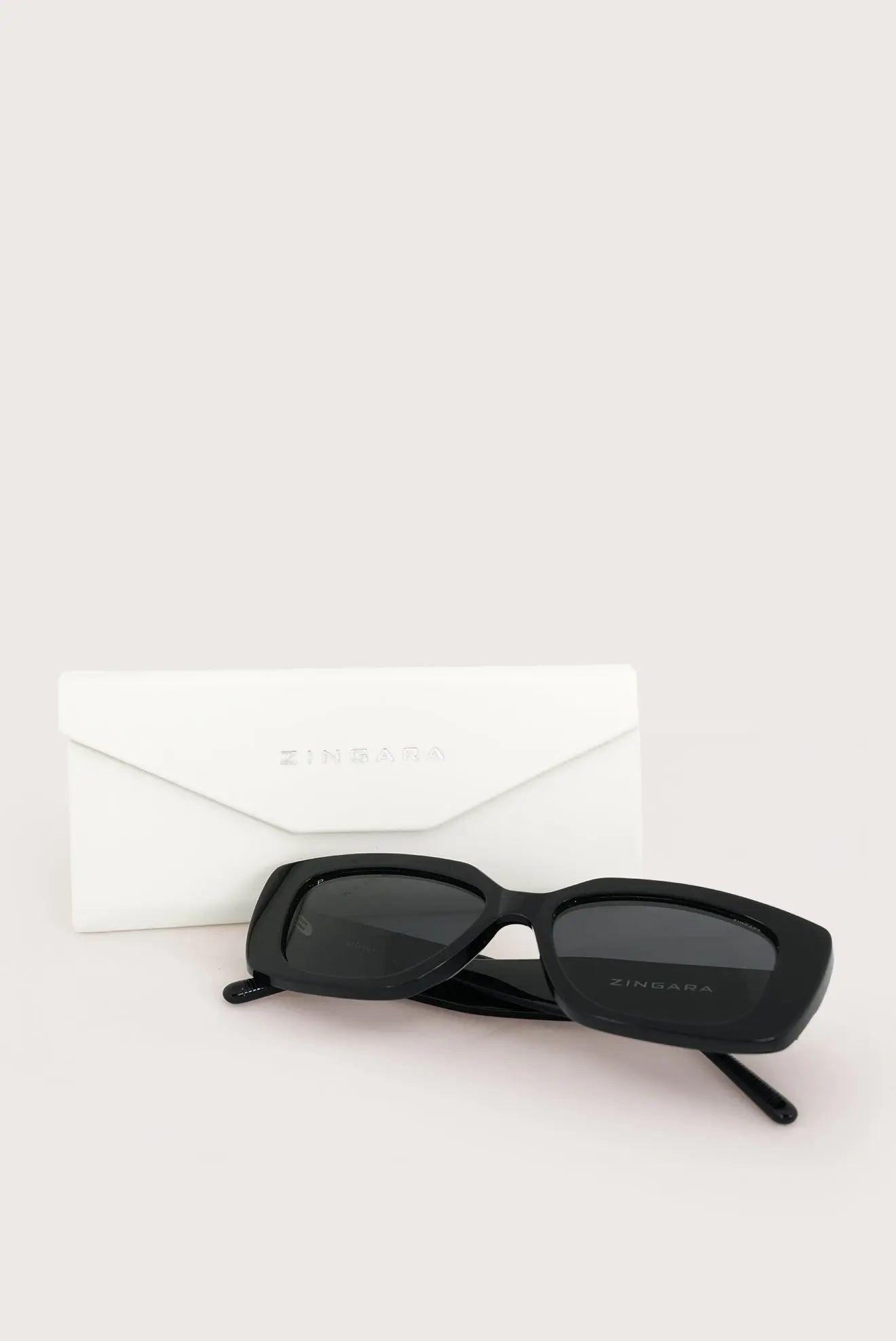 Black Geometric Glasses - Solid Lenses - Minimalist Style
