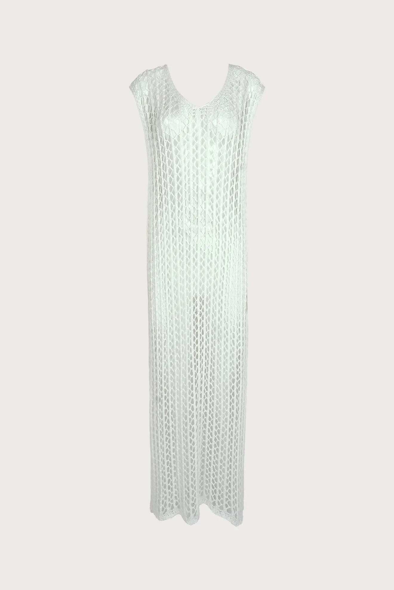 Long white crochet dress Timeless Essentials Zingara