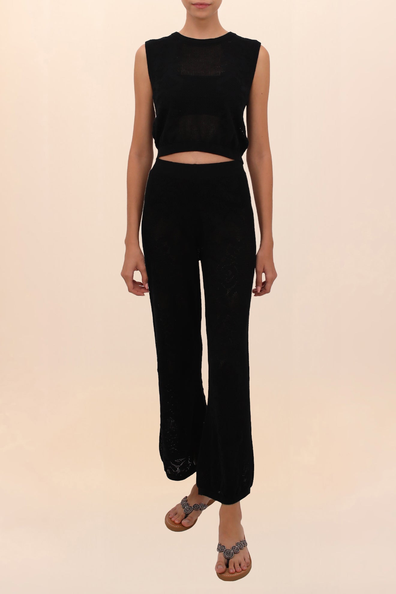 FIRENZE BLACK CROP TOP